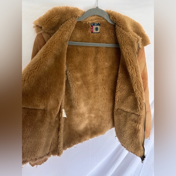 RARE vintage 80s/90s Shearling Faux Leather Jacket - Picture 6 of 7